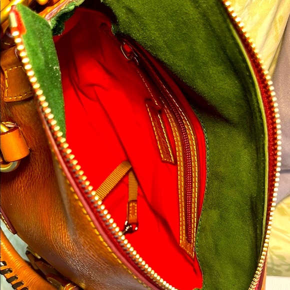 👜 Dooney & Bourke Vtg Florentine Leather Satchel with Gold Hardware  10x9x4.5” - Picture 14 of 17